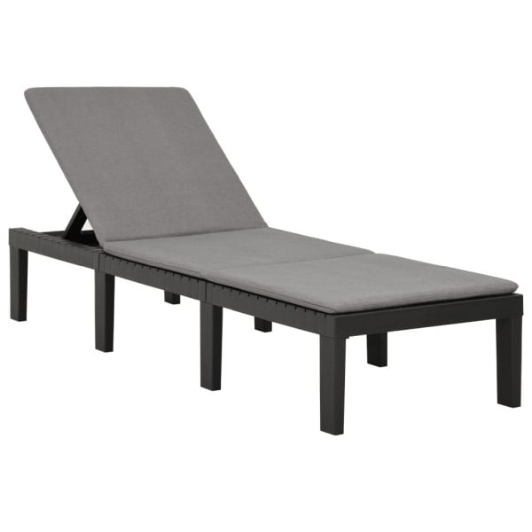 vidaXL Sonnenliege mit Auflage Kunststoff Anthrazit, 315829
