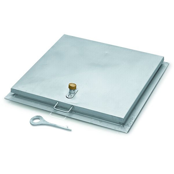 ZARGES Brunnenabdeckung, eckig mit Isolierung, Stahl feuerverzinkt, 800 x 800 mm, 47149