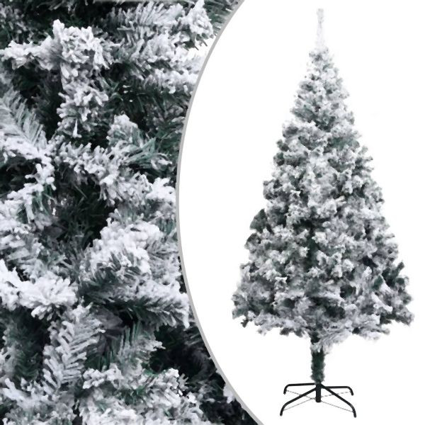 vidaXL Künstlicher Weihnachtsbaum mit Schnee Grün 210 cm PVC, 320965