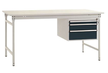 Manuflex Komplett-Beistelltisch BASIS stationär mit Melamin-Platte + Gehäuse-Unterbau, BxTxH: 1500 x 800 x 780 mm, Anthrazit, BB5281.7016