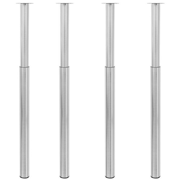 vidaXL Teleskopische Tischbeine 4 Stück Gebürstetes Nickel 710-1100 mm, 3051487