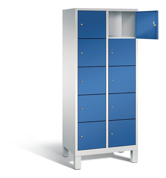C+P Schließfachschrank Evolo, H1850xB810xT500mm, Farbe: Lichtgrau / Enzianblau, 48010-225 S10028