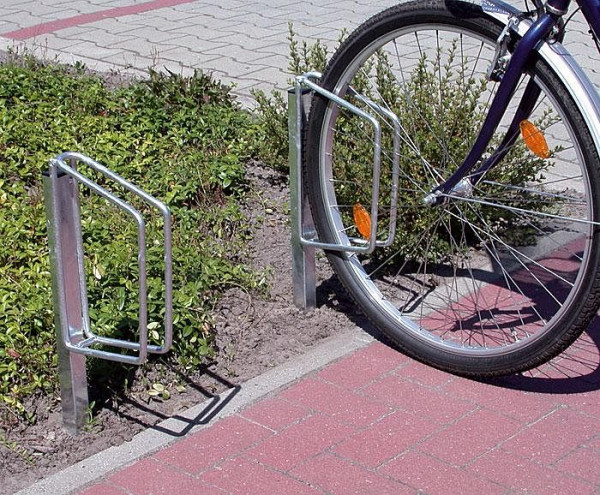 Rasti ZAZA Fahrrad-Einzelständer, Bodenbefestigung (zum Aufschrauben), Edelstahl matt gestrahlt, F50803