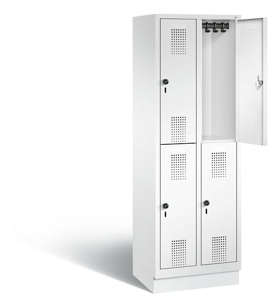 C+P Spind doppelstöckig Evolo, H1800xB610xT500mm, Farbe: Verkehrsweiß, 48320-20 S10542