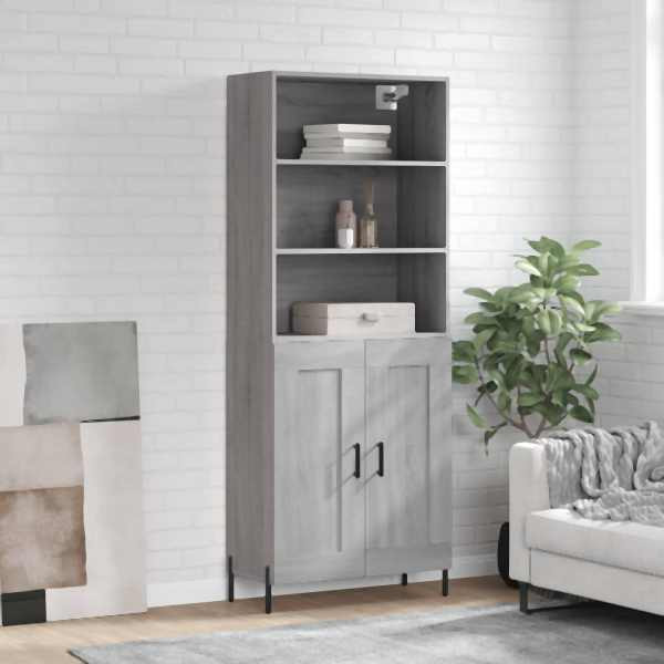 vidaXL Highboard Grau Sonoma 69,5x34x180 cm Holzwerkstoff, 3189971