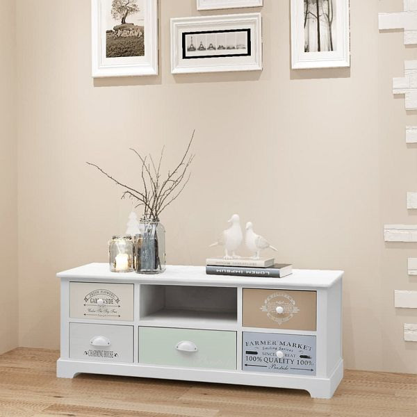 vidaXL TV-Schrank Französischer Stil Paulowniaholz, 242879