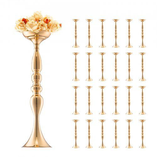 VEVOR 50 cm Blumenvasen Gold, Metall-Tafelaufsatz für Hochzeiten, Partys, Jubiläen, Geburtstage, VE: 24 Stück, HLHPZTK50CM2XNEDIV0