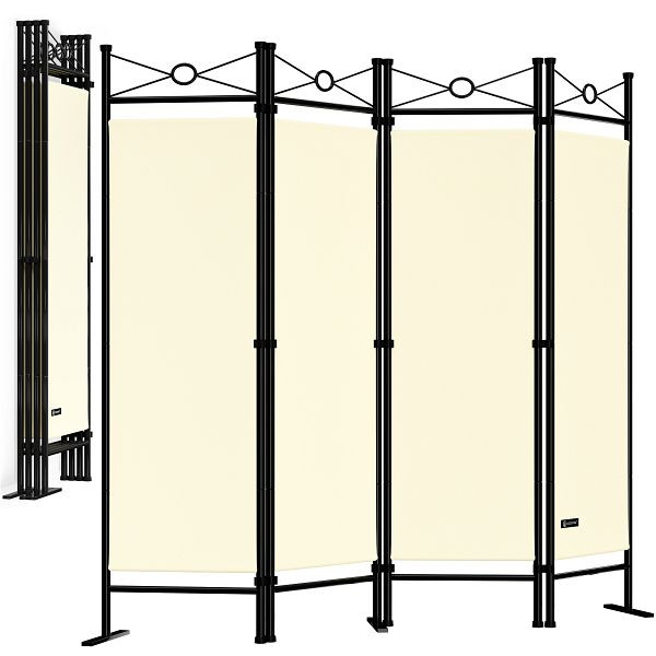 DEUBA Paravent Lucca 2er-Set Creme 180x163cm, 991413, 4250525324495