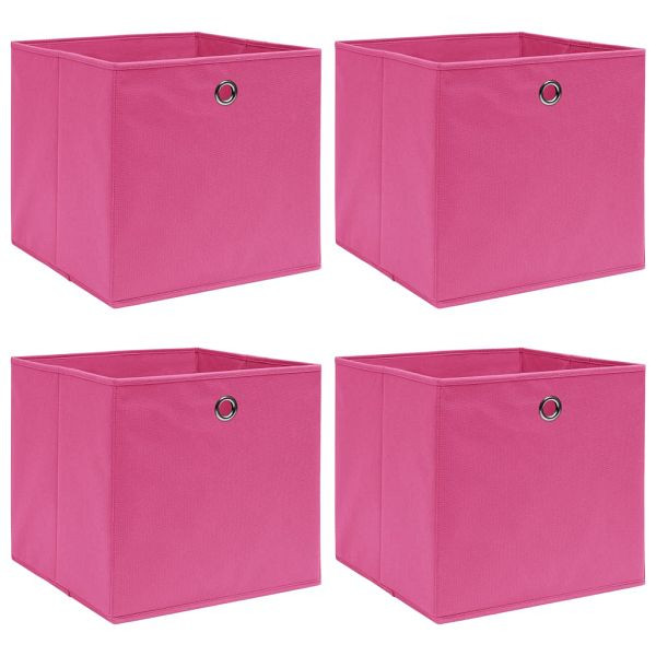vidaXL Aufbewahrungsboxen 4 Stück Rosa 32x32x32 cm Stoff, 288345