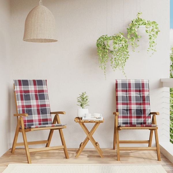 vidaXL Gartenstühle mit Kissen 2 Stück Massivholz Teak, 3196446