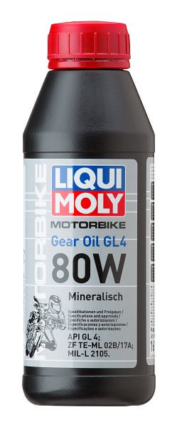 LIQUI MOLY Getriebeöl Motorbike Gear Oil (GL4) 80W, Dose Kunststoff, VE: 0,5 Liter, 1617
