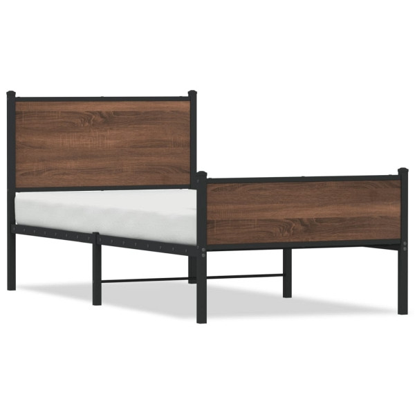 vidaXL Bettgestell mit Kopf- und Fußteil Metall 90x200 cm, 4007951
