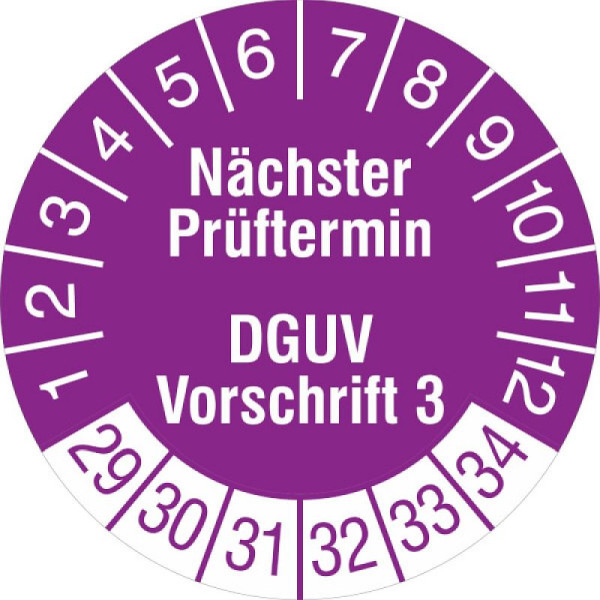 Stein HGS Prüfplaketten o. Jahresfarbe (6 Jahre), Nächster Prüftermin, 2029-2034, 31.c7045-29