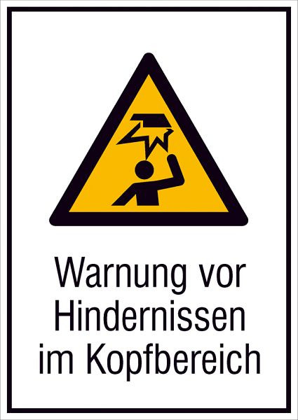 SafetyMarking Warn-Kombischild, Warnung vor Hindernissen im Kopfbereich, BxH 13,1x18,5 cm, Folie, selbstklebend, 21.A8035