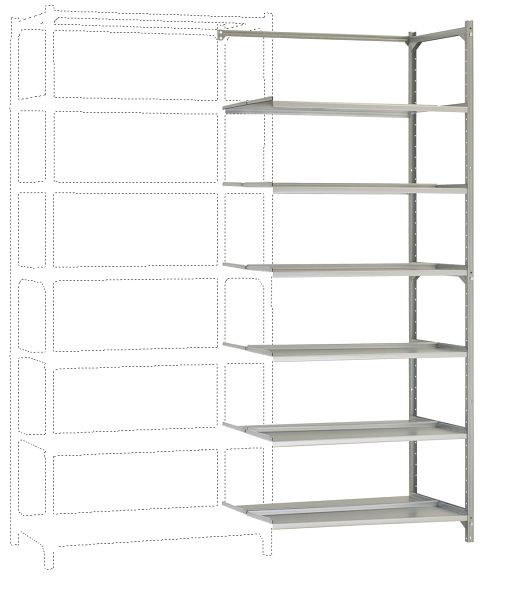 Manuflex Archivdoppel-Anbauregal mit 6 Stahlboden-Ebenen, HxBxT = 2250 x 960 x 600 mm, RA2574