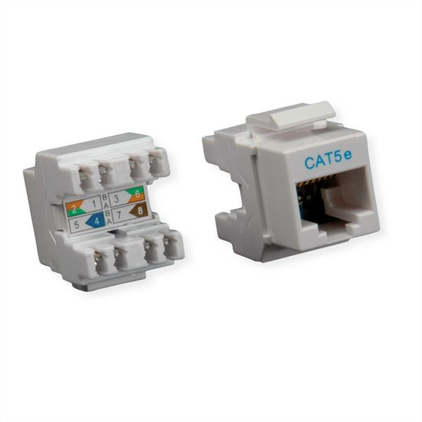 ROLINE Kategorie 5e (Class D) Keystone, RJ-45, ungeschirmt, lichtgrau, 26.11.0343