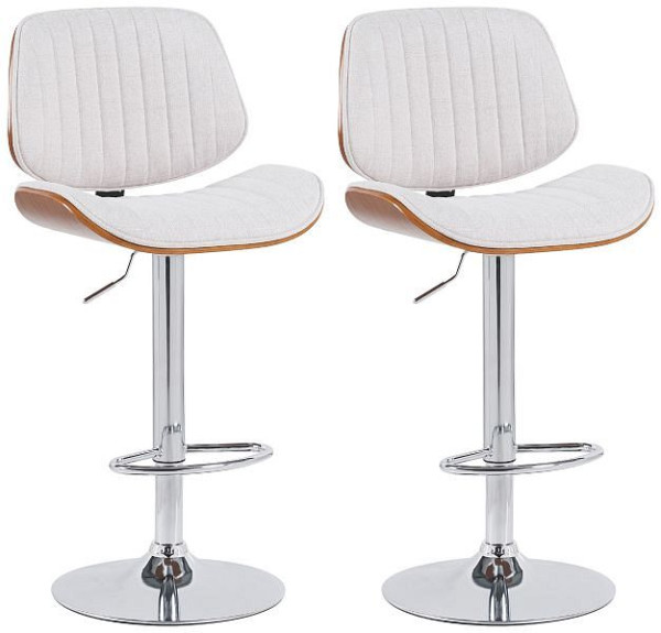 CLP Barhocker Clawson Stoff chrom, walnuss/creme, VE: 2 Stück, 326571
