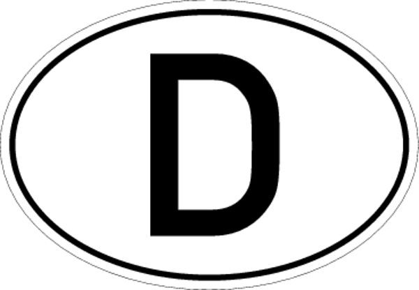 Schilder Klar Länderkennzeichen D, 100x70 mm Folie selbstklebend, 576/60