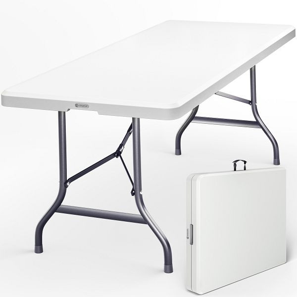 casaria Klapptisch Weiß Kunststoff 183x76cm, 100082, 4250525300536