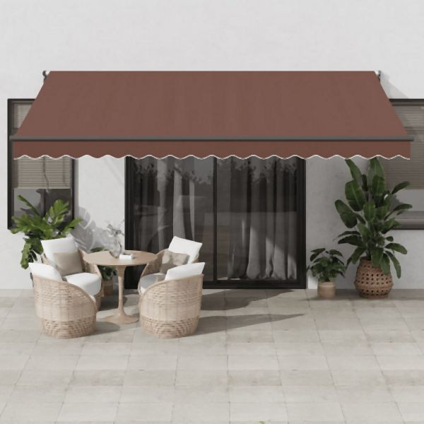 vidaXL Markise Automatisch Braun 450x300 cm, Aluminium, 3215716
