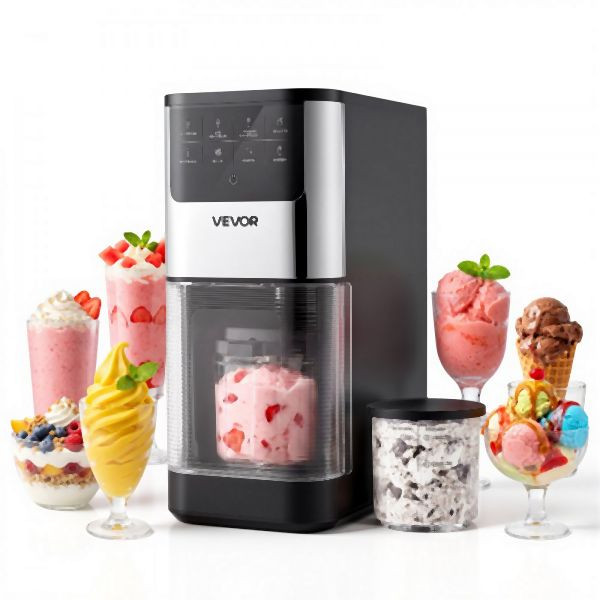 VEVOR Eismaschine 7-in-1 für Gelato, Sorbet, Milchshake, Frozen Yogurt & Eiscreme, Ein-Knopf-Funktion, cremige Textur, JYLDSBQLJ05QPECHI001V2