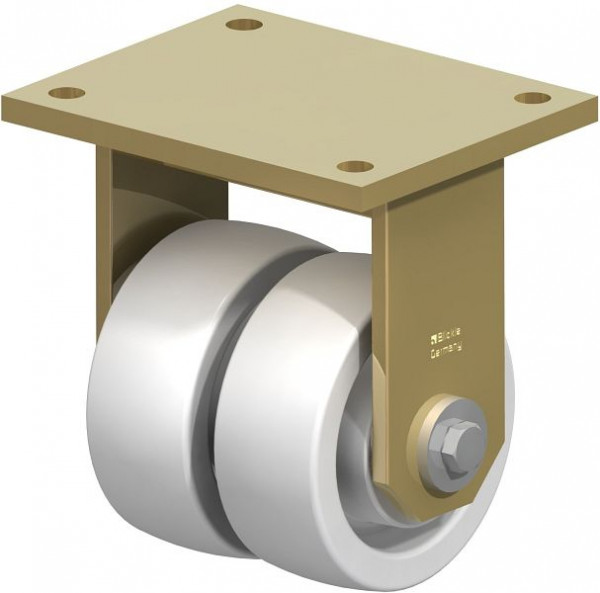 Blickle BSD-SPO 127K Stahlgeschweißte Schwerlast-Doppel-Bockrolle, Polyamid, Weiß, 585695