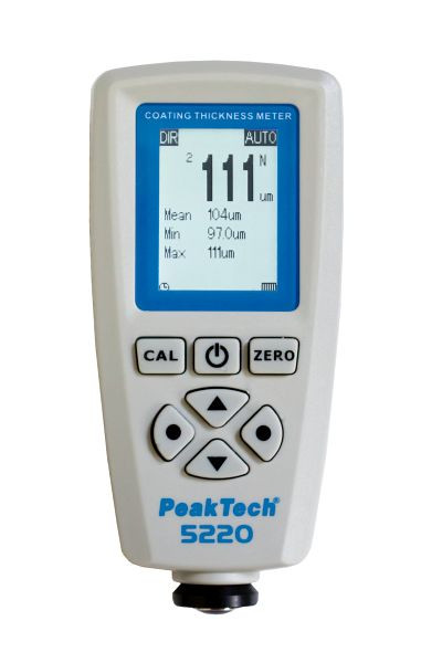 PeakTech Schichtdicken-Messgerät, 0 - 1300 µm, FE und Non-FE Materialien, mit USB, P 5220