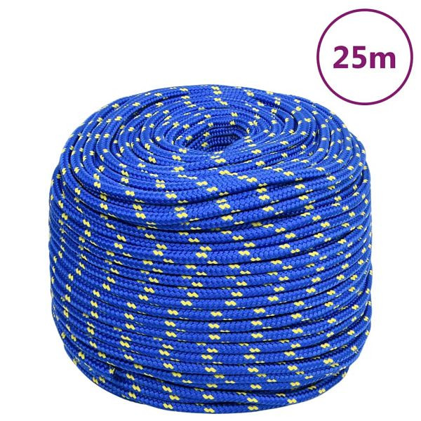 vidaXL Bootsseil Blau 6 mm 25 m Polypropylen, 152443, 8720287127222