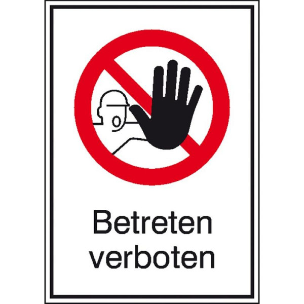 Stein HGS Kombischild, Betreten verboten, 131x185mm/Folie, selbstklebend, 21.1140