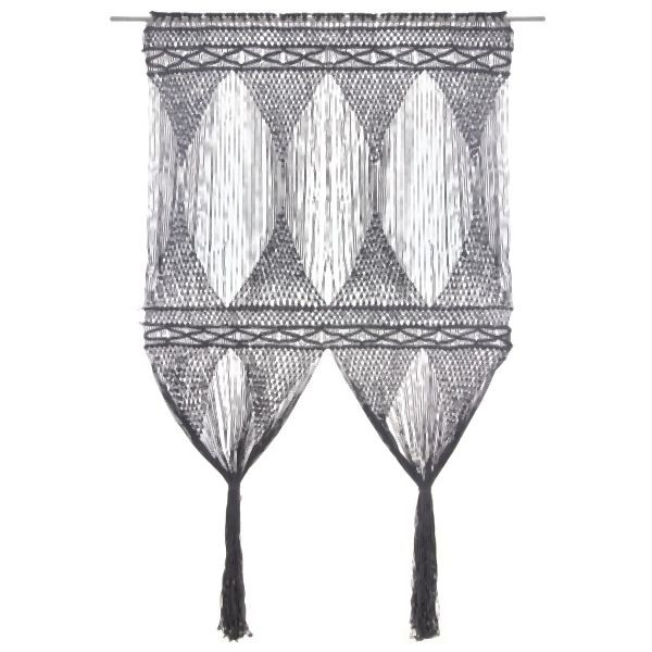 vidaXL Makramee Vorhang Anthrazit 140x240 cm Baumwolle, 323996