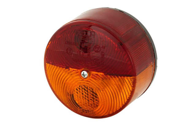 HELLA Heckleuchte - Glühlampe - 24V - Anbau/geschraubt - Lichtscheibenfarbe: rot/gelb - Stecker: Male - rechts/links, 2SW 003 185-041