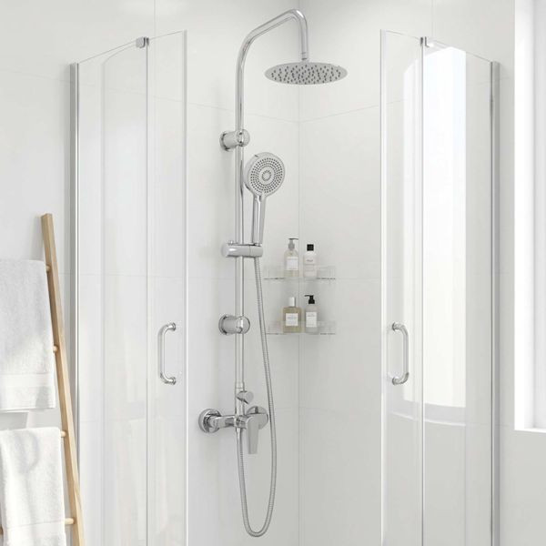 vidaXL Duschsystem Schwarz Edelstahl 21 x 48 x 112 cm, 42053767