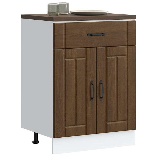 vidaXL Küchen-Unterschrank Lucca Braun Eichen-Optik Holzwerkstoff, 853734
