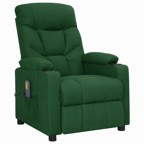 vidaXL Massagesessel Dunkelgrün Stoff, bequem, Zurücklehnen, 339098