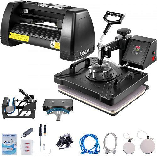 VEVOR 5in1 Hitzepresse 14" Vinyl Schneideplotter Desktop Schrittmotor 3 Klingen, FM1151+KZJ-375001V2