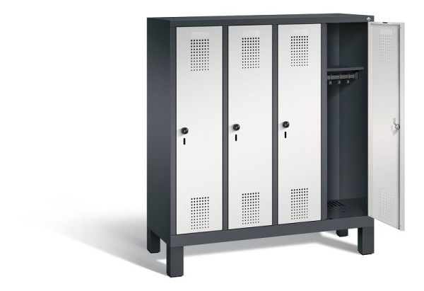 C+P Kindergarten-Spind Evolo, H1350xB1190xT300mm, Farbe: Schwarzgrau / Lichtgrau, 480103-40 S10044