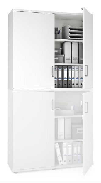 Deskin Flügeltüren-Aufsatzschrank MULTI MODUL-PRO, Dekor weiß, B 1200 x H 1110 x T 420 mm, 351901