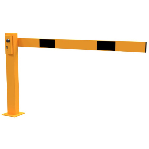 Stein HGS Kompakte Handschranke ohne Auflagepfosten, Profilzylinder, gelb / schwarz, 1500 mm, 63698.0006