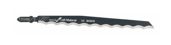 Bosch Stichsägeblatt T 313 AW Special for Soft Material, 3er-Pack, VE: 5 Stück, 2608635187