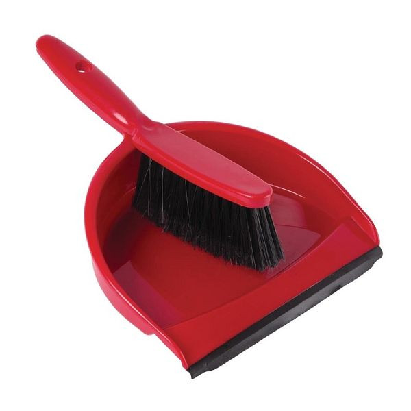 Jantex Kehrset mit weichen Borsten rot, 22 cm breit, CC931