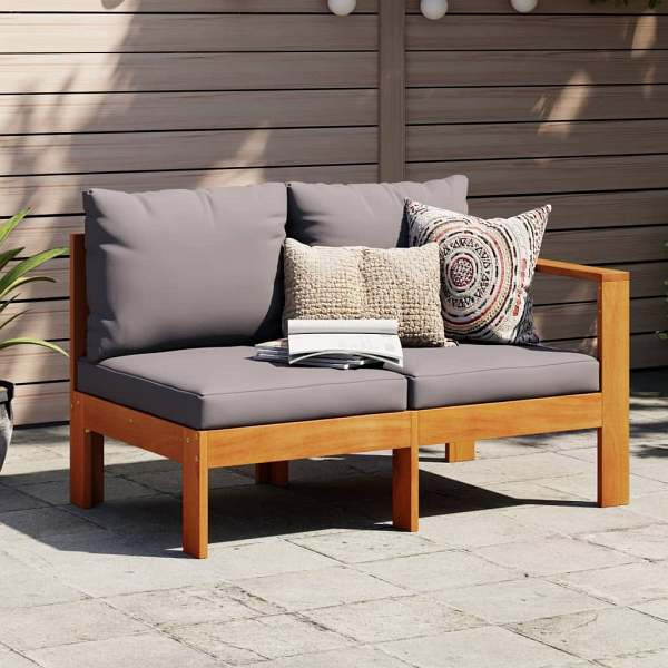 vidaXL Gartensofa mit 1 Armlehne 2-Sitzer Massivholz Akazie, 367630