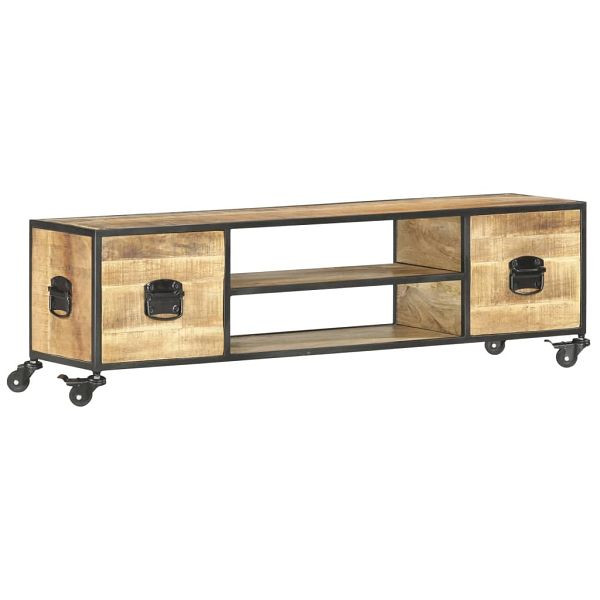 vidaXL TV-Schrank 130x30x39 cm Massivholz Mango, 286377