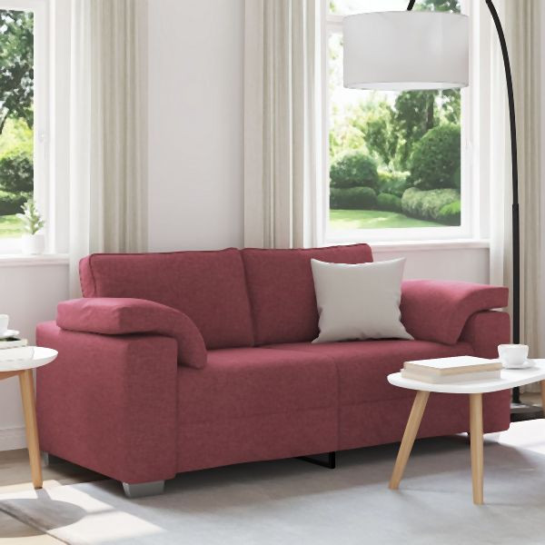 vidaXL Sofa Windrot Stoff, Holz Normal Sofa Rechteckig modern, 4105230
