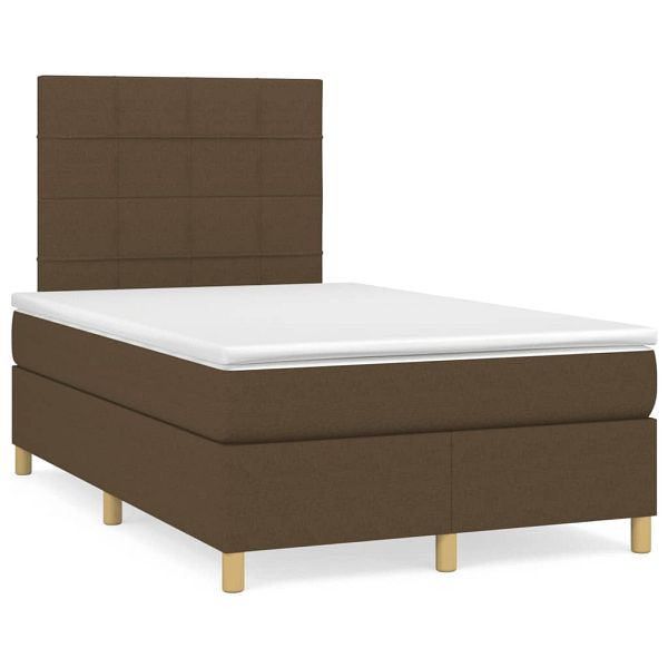 vidaXL Boxspringbett mit Matratze Dunkelbraun 120x190 cm Stoff, 3269933