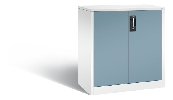 C+P Büro-Drehtürenschrank Acurado, H1000xB930xT500 mm, Weiß/Horizontblau, 9286-1200 S10444