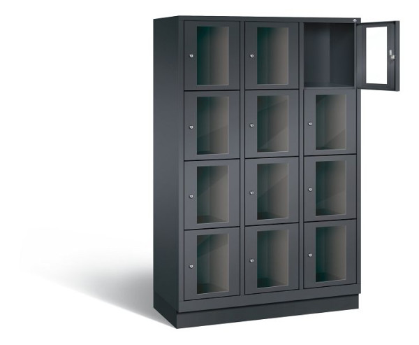 C+P Schließfachschrank Classic, H1800xB1200xT500mm, Farbe: Schwarzgrau, 8020A324 S10000