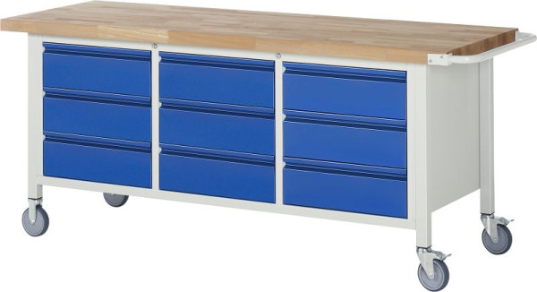 RAU Fahrbare Werkbank 8574I2, B2000xT700xH880mm, 9xSchublade-TA, 05-8574I2-207R4S.11