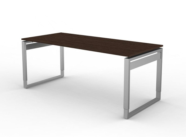 Kerkmann Schreibtisch mit Bügelgestell, Form 5, B 1800 x T 800 x H 680-820 mm, Wenge, (Montage), 11407251-1