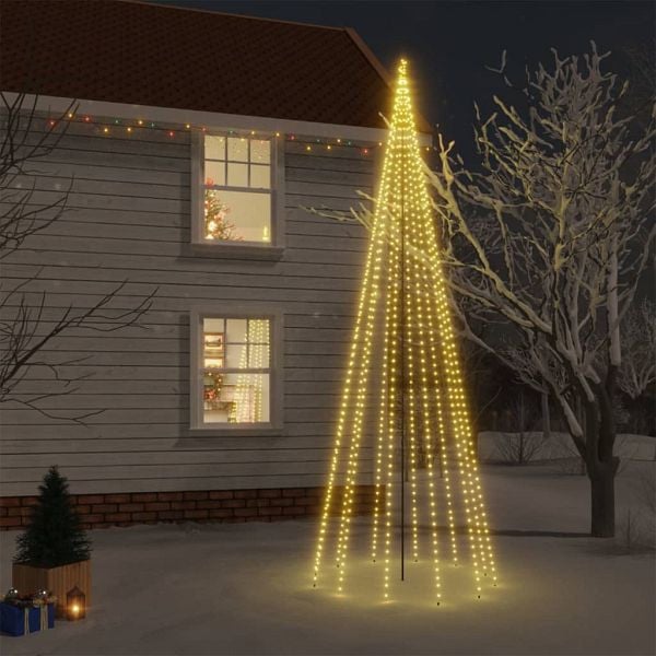 vidaXL LED-Weihnachtsbaum mit Erdnägeln Warmweiß 732 LEDs 500 cm, 343558