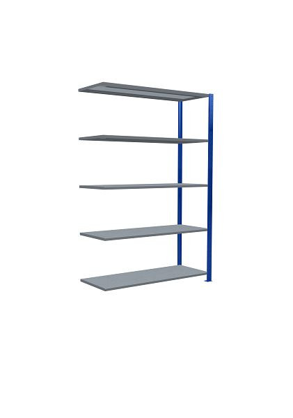 Schulte Anbauregal, Steckregal MULTIplus250, 2000 x 1300 x 500 mm, 5 Fachböden, Kreuzstrebe, RAL 5010 enzianblau/verzinkt, 12955-130-B